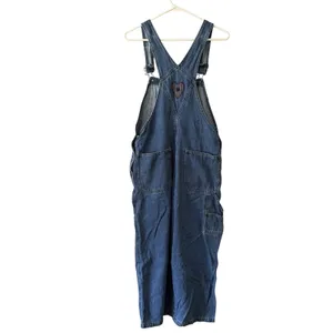 Haiks Country Patch Work Denim Overalls Blue Size Women I think Medium VTG READ thumbnail 2
