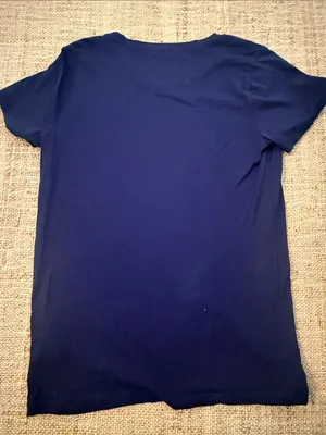 JCrew Factory Collectors Tee Navy Blue Embroidered Cherry Print Small thumbnail 6