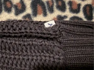 2000s vintage brownish black 2014 american eagle cable knit button down cardigan thumbnail 8