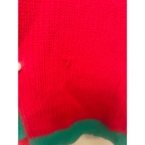 Red & Green Color Block Knit‎ Cardigan Sweater Christmas Holiday Women's Small thumbnail 5