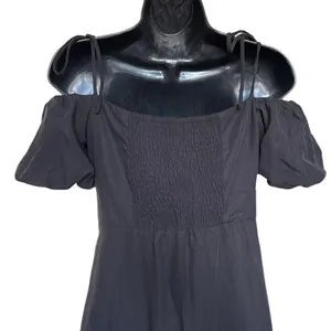 ASTR The Label Aleda Midi Dress Linen Size S Black Cold‎ Shoulder Party Cut Out thumbnail 4