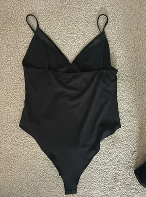 ZARA Black V-Neck Bodysuit thumbnail 3