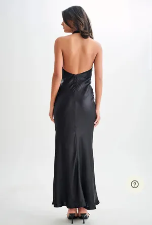 Meshki Esther Satin Cowl Neck Maxi Dress Black thumbnail 2