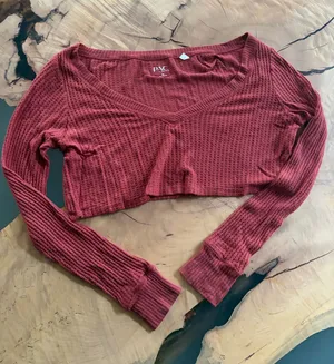 Pacsun Coral Cropped Long Sleve thumbnail 1