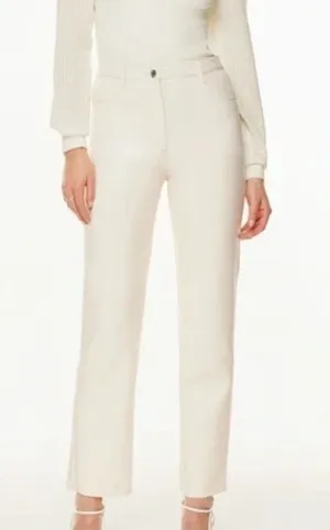 Aritzia Wilfred EUC Women's The Melina Pant Straight White Faux Vegan Leather 6 thumbnail 1