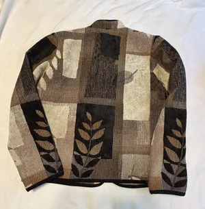 Coldwater Creek Floral Leaf Print Full Zip Lightweight Jacket XS thumbnail 4