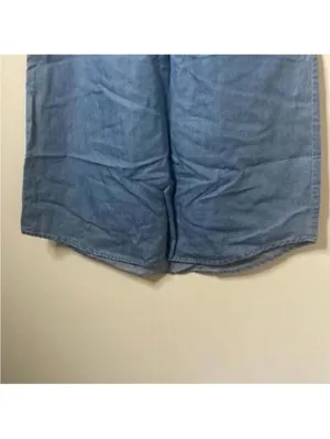 As U Wish Blue Chambray Denim Lightweight Sleeveless Shift Dress thumbnail 4