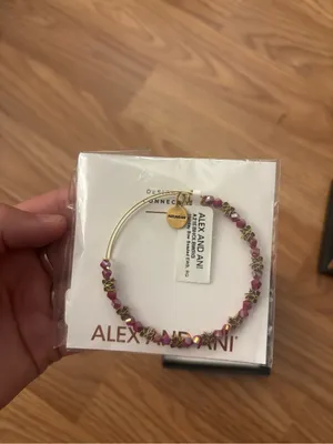 Alex & Ani Holiday Red Bow Beaded Bracelet thumbnail 2