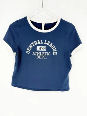 Anthropologie Daily Practice‎ Graphic Print T-Shirt Women's S Blue Y2K thumbnail 2
