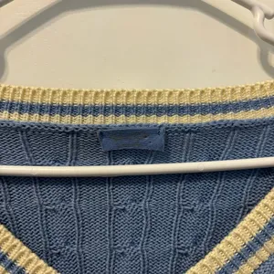 John Galt Blue & White Cable Knit Sweater thumbnail 4