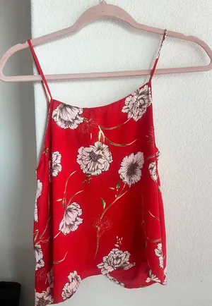 Lush Clothing Red Floral Tank Top thumbnail 2