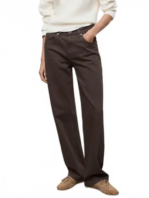 Mango Miami Medium-Rise Straight-Fit Jeans NWT Chocolate Size 0 EUR 32 thumbnail 8