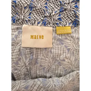 Maeve Anthropologie Pineapple Print Ruffle Hem Shorts Blue White Size 12 thumbnail 6