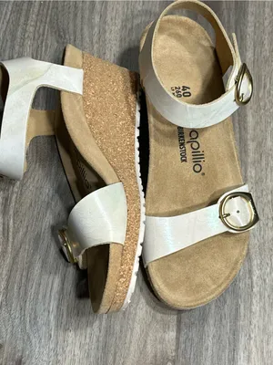 Birkenstock Papillio Cream Ankle-Strap Wedge Sandals thumbnail 6
