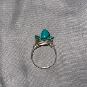 Handmade Turquoise Stone Ring Blue thumbnail 2
