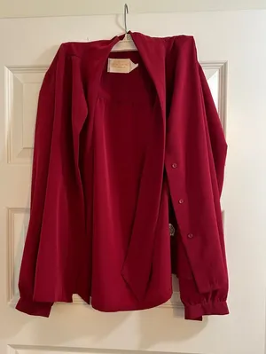 Pendleton Deep Burgundy Button-Front Women's Blouse thumbnail 1