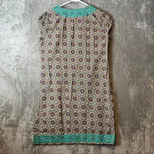 Tyler Boe Geometrical Patterned Embroidered Tunic Sz 4 100% Cotton Coastal Beach thumbnail 4