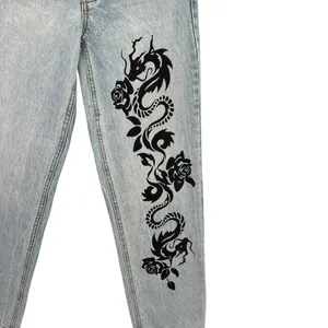 Revice Denim Super 80's 1984 Dragon‎ Graphic Print Jeans Light Wash Blue Size 25 thumbnail 6