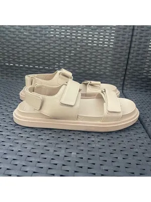 Zara Leather Platform Chunky Dad Sandals - Cream/Beige - Size 38 thumbnail 4