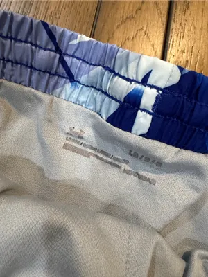 Under Armour Blue and White Geometric Athletic Shorts thumbnail 2