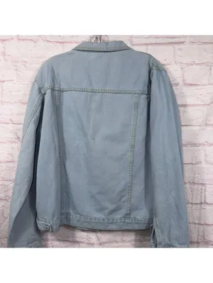 Women’s Light Wash Denim Jacket XXL Button Front Casual Jean Jacket thumbnail 6