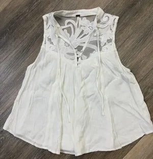 Free People Lace Western Romance Tank Top Boho Sheer Cottagecore Festival XS thumbnail 1