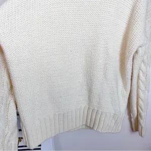 Charlie Holiday Pullover Casual Cream Cable Knit Sweater Size 4 thumbnail 5