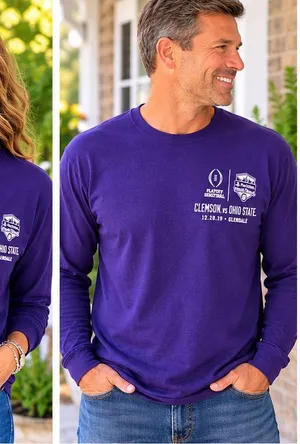 Clemson Tigers Purple 2019 Fiesta Bowl Long Sleeve Tee thumbnail 1