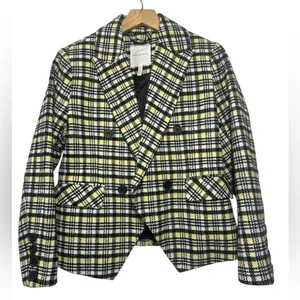 Anthropologie Avec Les Filles Wool Blend Blazer Jacket Plaid Fall Aesthetic thumbnail 1