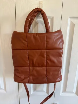 Aqua Quilted Crossbody Bag Brown thumbnail 2