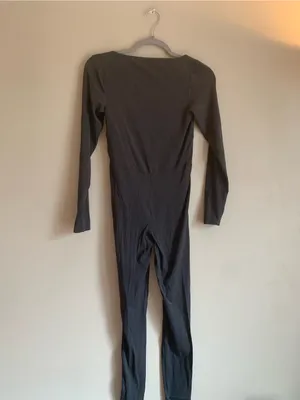 Offline By Aerie Long Sleeve Square Neck Jumpsuit Black Women Size Small thumbnail 3