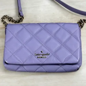 Kate Spade Emerson Place Vivenna Quilted Leather Crossbody Bag Lavender PWRU4229 thumbnail 10