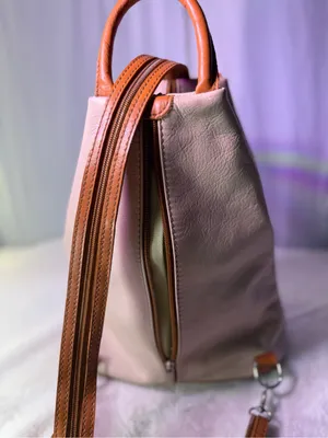 Everyday Neutral Tan Backpack Tote for Women - Casual City Bag thumbnail 9