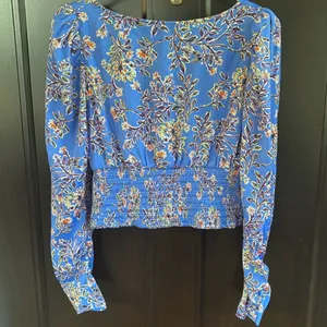 EUC Free People Santiago Boho Top Periwinkle Floral Size Small thumbnail 8