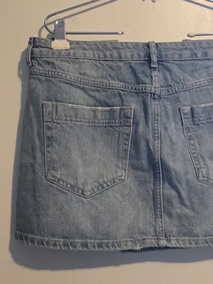 Free People Light Wash Denim Skirt thumbnail 7