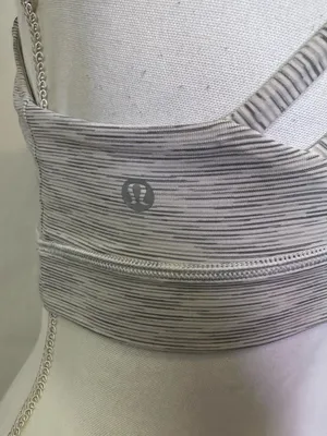 lululemon athletica Grey Striped Strappy Sports Bra thumbnail 4