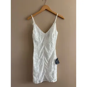 Lulus Like a Movie Star White Sequin Bodycon Mini Dress Size XS NWT Bachelorette thumbnail 5