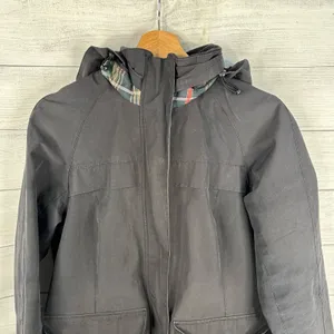 Pendleton Womens Small Flannel Plaid Lined Hooded Parka Barn Chore Coat Blue thumbnail 3