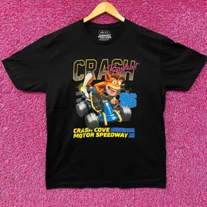 Crash Bandicoot Motor Speedway Retro Video Game T-Shirt XL. thumbnail 1