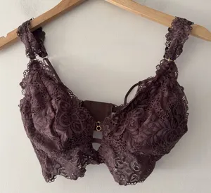 Aerie Brown‎ Floral Eyelash Lace Bralette thumbnail 1