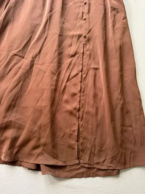 Shein satin long-sleeve maxi shirt dress thumbnail 9