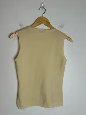 Brunello Cucinelli Cashmere Butter Yellow Cashmere Top Sz S thumbnail 7