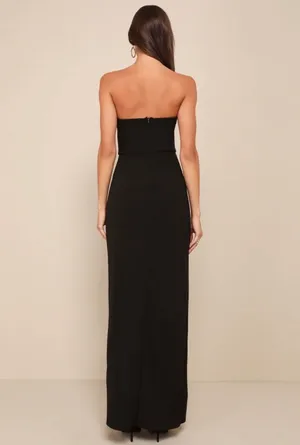 NWOT Dedicated to Glamour Black Strapless Maxi Dress thumbnail 4