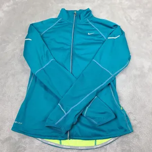Nike Green Running Jacket with Neon yellow inside Thumb Holes & Back Pockets Med thumbnail 1