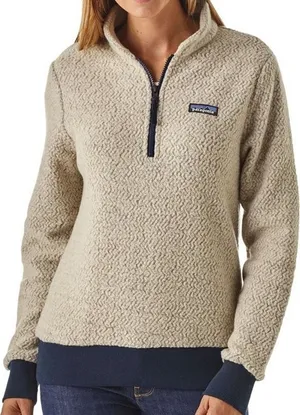 Patagonia Woolyester Fleece Sweater 1/4 Zip Stand Collar Knit Oatmeal Small thumbnail 1