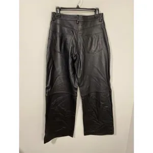 NWT Reformation Veda Kennedy Black Leather Wide Leg Pants 8 thumbnail 4