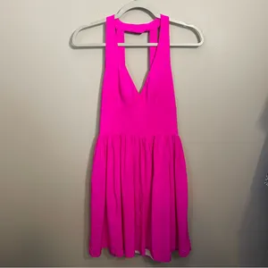Amanda Uprichard 100% Silk Hot Pink Dress thumbnail 10