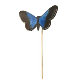 Vintage Estate Butterfly Brooch & Lapel Hat Stick Pin 2 Pc. Set Gold Tone Metal thumbnail 6