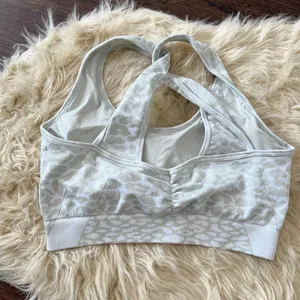 Source Unknown Iron Panda Fit Light Grey Cheetah Print Matching Leggings & Sports Bra L thumbnail 3