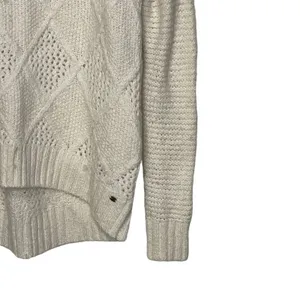 American Eagle Open Knit Sweater Size‎ Small Cream Cotton Wool Stretch Blend thumbnail 3
